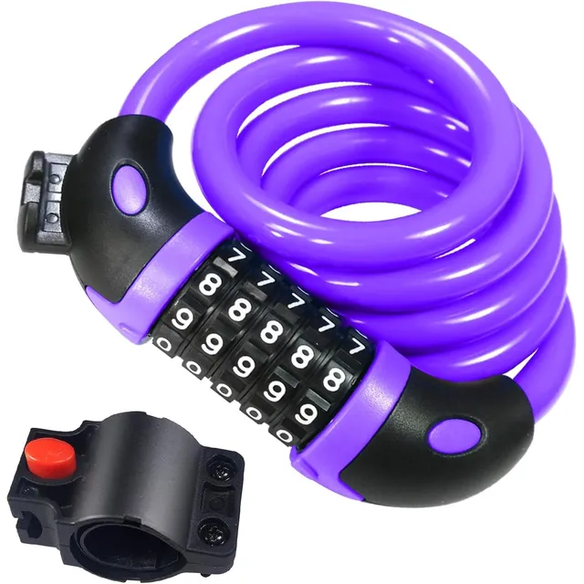 REHKITTZ 5-stelliges Kabel-Zahlenschloss – Violett