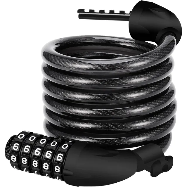 REHKITTZ 5-Digit Combination Cable Lock – Black
