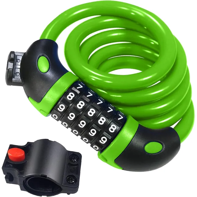 REHKITTZ 5-stelliges Kabel-Zahlenschloss – Grün