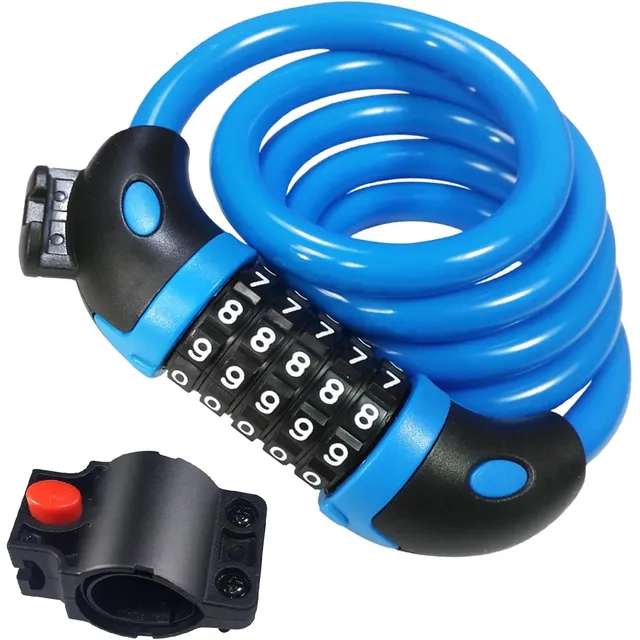 REHKITTZ 5-stelliges Kabel-Zahlenschloss – Blau