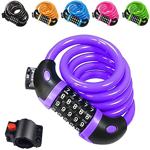 REHKITTZ 5-Digit Combination Cable Lock – Purple