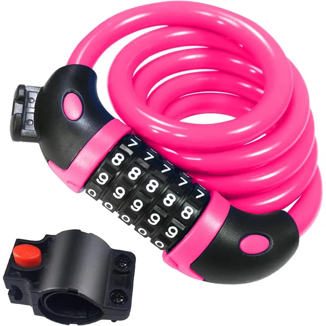 REHKITTZ 5-stelliges Kabel-Zahlenschloss – Rosa