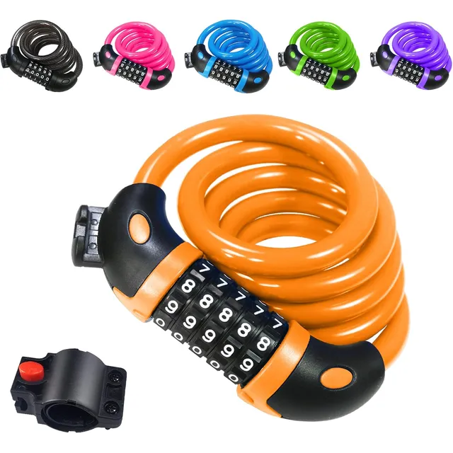REHKITTZ 5-Digit Combination Cable Lock – Yellow